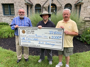 American Legion 668 Donation to Dayton Memorial Park Cemetery and Mausoleums